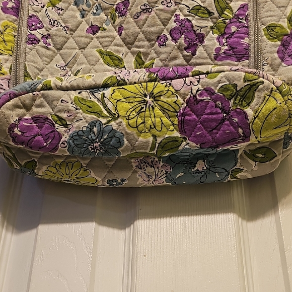 Vera Bradley Floral Quilted Laptop Backpack in Purple and Green - Picture 2 of 12